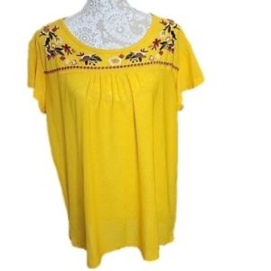 Mauve clothing boutique women's gold embroidered short sleeve top, NWT size 2X