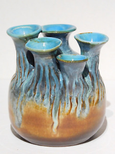 New ListingJK Dryden Pottery, Hot Springs AR, Multi Neck Vase, 1981, Excellent Condition