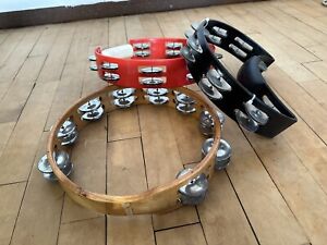 Set of 3 Tambourines Shaker Musical Percussive Instruments Rhythm Tech & other