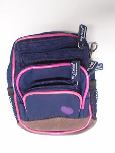 Vintage My Twinn Doll Backpack With 4 Zipper Compartments Black W Pink Trim