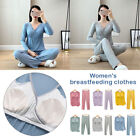Maternity Feeding Nursing Pajamas Long Sleeve Tops Casual Breastfeeding Pants