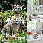 Funny Dinosaur Eating Gnome Statue Yard Art Resin Craft Home Garden Patio Decor