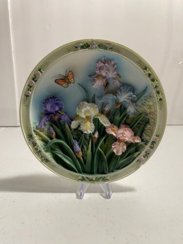 The Iris Garden Plate First Issue of Lena Liu's Beautiful Gardens Plate  #I1780
