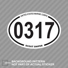 United States Marine Corps MOS 0317 Scout Sniper Oval Sticker usmc semper fi