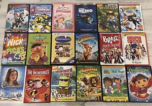 (18 DVDs) DVD LOT SpongeBob-Dora Incredibles-Finding Nemo-Sesame Street