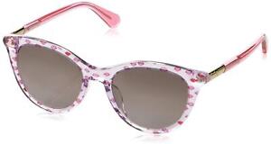 Kate Spade New York Women's Janalynn/S Cat Eye Sunglasses, Pink Pattern/Brown Gr
