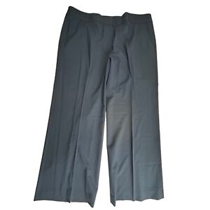 Lafayette 148 Virgin Wool Delancey Pants Size 16 Navy Blue Wide Leg Trouser Work