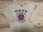 OBEY Propaganda Crewneck Sweatshirt All City Champs Grey MADE IN USA Mens Size M