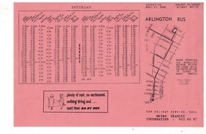 1966 Winnipeg Canada Bus Schedule and Route Map Arlington