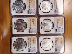 2021 Morgan And Peace Silver Dollar Anniversary Set Ms70 Early Releases