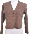 Reformation Crop Merino Wool Pale Brown Cardigan Size S