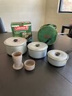 Vtg Coleman Aluminum Cook Camp Set With Case & Box 6 Pc. With Drink Cup, New