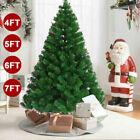 4/5/6/7ft Christmas Tree Artificial Pine Tree w/ LED Lights Holidays Xmas Decor