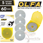 Olfa 60mm Genuine Rotary Cutter Replacement Blades x 5 Tungsten Steel Razor Edge