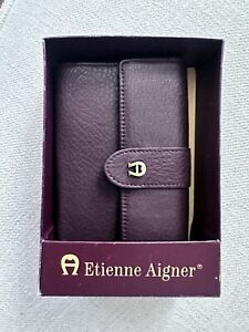 Vintage Etienne Aigner Leather Wallet Coin Purse Gold Logo Cardholder Lesig