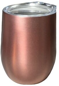 12 Oz Wine Tumbler Sip Lid Insulated Double Wall Stainless Steel Stemless