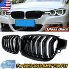 Pair Glossy Black Front Kidney Grille Grill For 12-18 BMW F30 3 series 320i 328i (For: More than one vehicle)