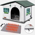 Heated Cat House Insulated Weatherproof Outdoor Feral Cat Shelter w/ Heated Pad