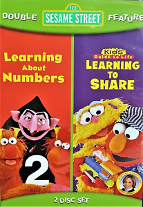 Sesame Street ! 2 DVDs Learning to Share/Learning About Numbers Set Age 2 up