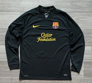 Rare Barcelona Nike 2011/2012 Football Soccer Away Jersey Black Longsleeve