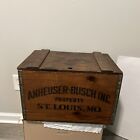 Vintage Budweiser Anheuser-Busch St Louis 1876 Wood Crate w/ Hinged Lid  LARGE