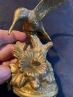 Vintage Solid Brass Hummingbird Figurine 5 1/2”
