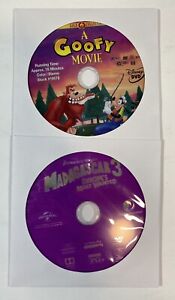 LOT OF 2 KIDS DVD'S - A GOOFY MOVIE / MADAGASCAR 3 ***DISCS ONLY (NEW)