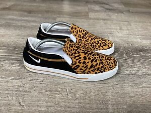 Nike Court Legacy Leopard Cheetah Print Slip On Women's Size 6 Shoes DJ5938-001