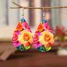 Flower Bohemian Style Colorful Teardrop Dangle Earrings Women Men Fashion USA