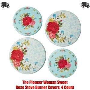 The Pioneer Woman Sweet Rose Stove Burner Covers, 4 Count