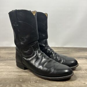 Justin Boots Style 3133 Black Leather Western Cowboy Boots Men’s Size 10.5 D