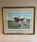 EDWARD F. AHRENS 1978 “The Pride Of Texas” Lithograph Framed 27x32 SIGNED