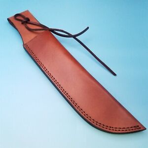 Large Leather Fixed Blade Bowie Knife Belt Sheath Lace Up to 10 1/2