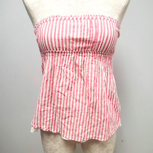 Hollister Babydoll Strapless Striped Top Pink White Stripes Lined Juniors XS
