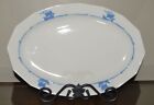 Antique Rookwood 16 Sided Large Oval Serving Tray White And Blue Ships M 5