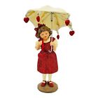 KD Vintage Designs Valentine’s Day Figurine Girl With Umbrella & Heart RARE