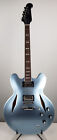 Epiphone Dave Grohl DG-335 Semi-hollow Electric Guitar - Blue - Cracks by Nut