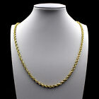 Real 10K Yellow Gold Rope Chain Pendant Necklace 2mm, 2.5mm, 3mm 16