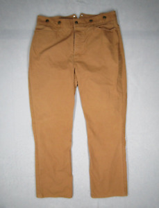 Classic Old West Styles Pants Mens 40 Brown Canvas Adjustable Workwear 40x33