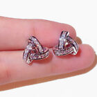 Fashion 925 Silver Filled Stud Earrings Cubic Zirconia Engagement Jewelry A Pair