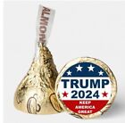 100 Pcs TRUMP 2024 PRESIDENTIAL HERSHEY'S KISSES Milk Chocolate w/Almonds. Gold.