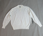 Vintage Knitivo II Sweater Womens Size 42 White Knit Henley Prep Momcore NWT