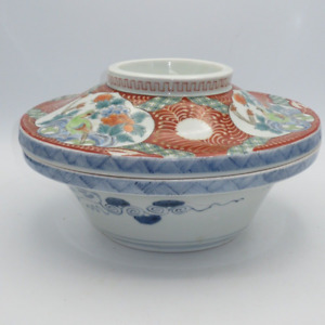 VINTAGE CHINESE QING DYNASTY KANGXI PORCELAIN RICE BOWL with LID (early 1900's)