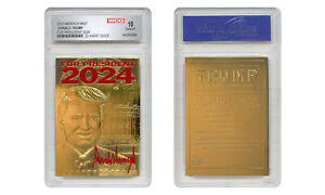 DONALD TRUMP 45th President 23K GOLD Sculpted Card Red SIGNATURE '24 GEM-MINT 10
