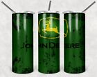 John Deere Distressed Green and Yellow Design 20oz Skinny Tumbler