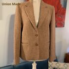 Vintage Union Made Wool Tweed Blazer Jacket/Camel Color Women's Size 4 S EUC