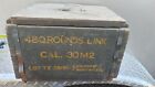 WWII ? 480 Rounds Link Cal. .30M2 Wood Ammo Crate Box  Rope Handles Rusty Dusty