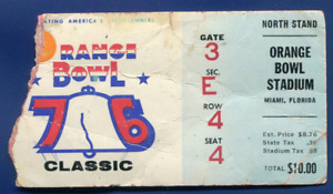 1976 Orange Bowl Game Ticket Stub Oklahoma vs Michigan