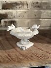 Vintage Hand Carved Alabaster Marble Pedestal Bird Bath 3 Doves 5” x 6”