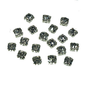 500 Silver Clear Crystal Rhinestones Gems Rose Montees 6mm Sew on Beads